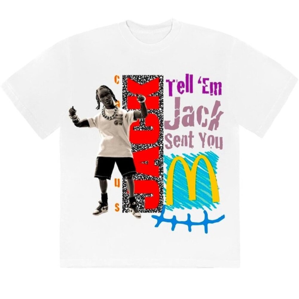 Travis Scott x McDonald's Cactus Jack Smile T Shirt White Size Large New
